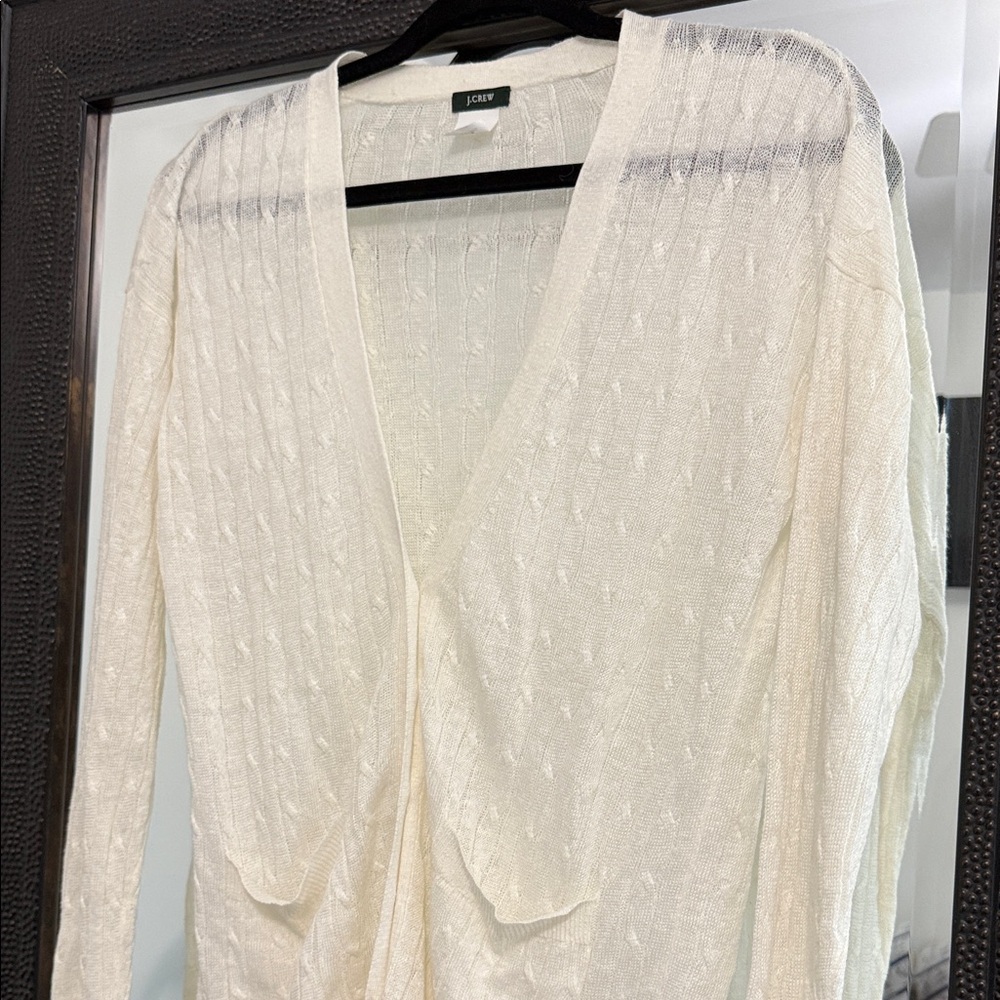 J. Crew Ivory Knit Cardigan